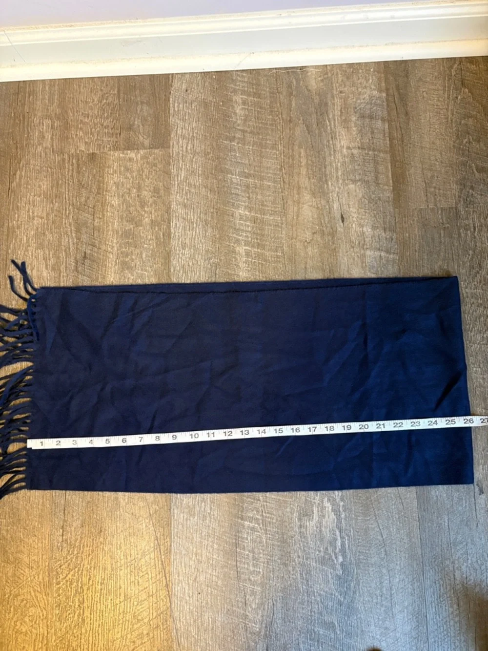 Christian Dior Cashmaire Blue Knit Vintage Scarf Fringe
